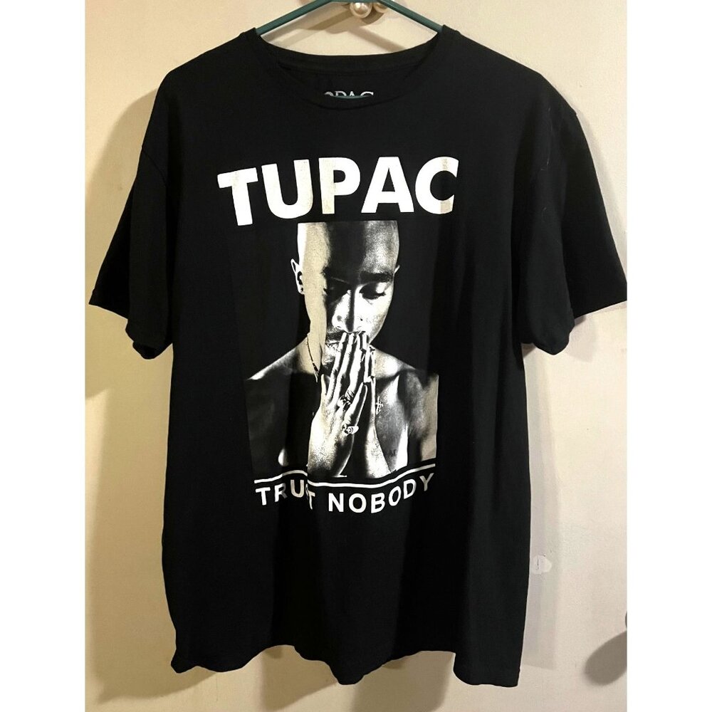 2Pac "Trust Nobody" Black Graphic T-Shirt Large 100% Cotton